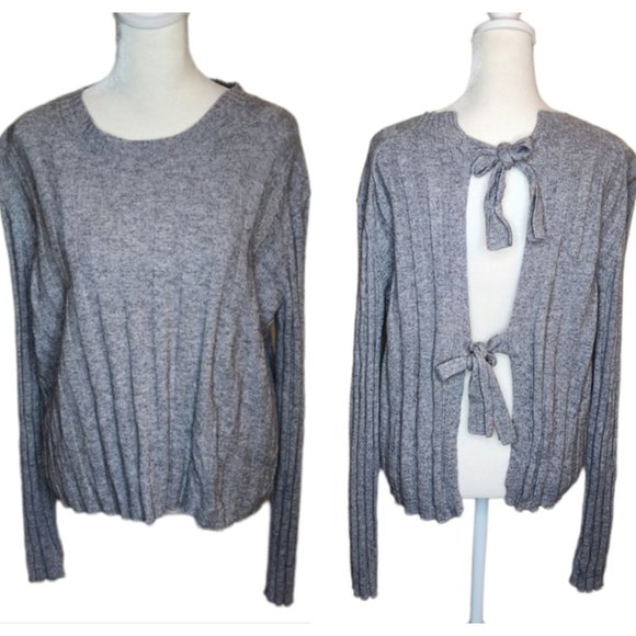 Derek Lam 10 Crosby Grey Tie Back Sweater Wool Blend - Picture 1 of 7